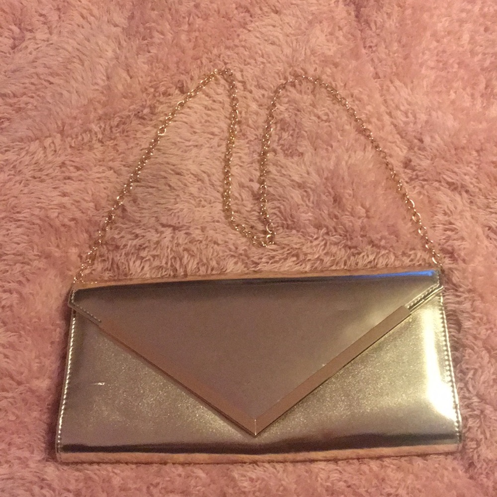 Metallic Gold Clutch with chain